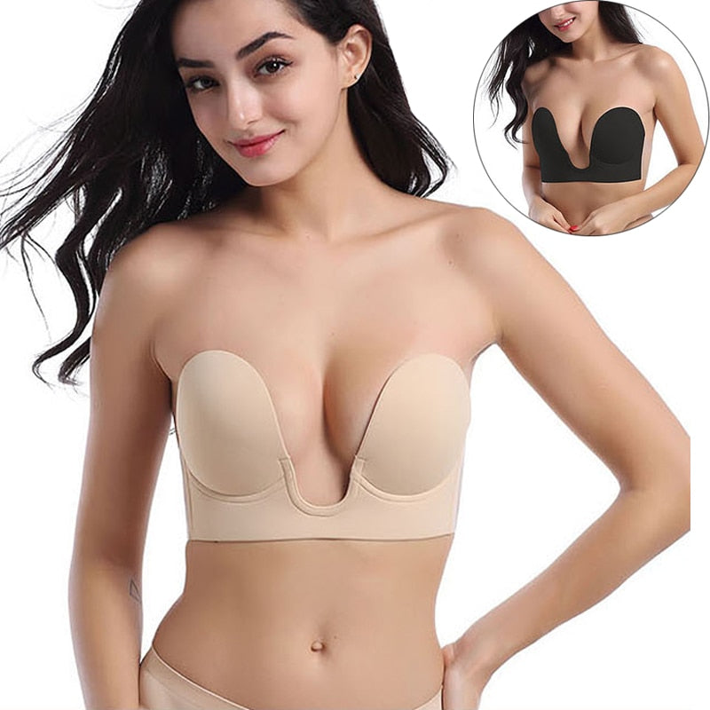 Strapless Invisible Push Up Plunge Bra