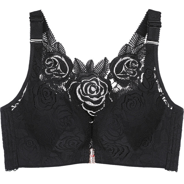 Rose Embroidery Push Up Bra